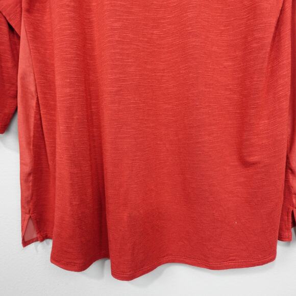 Anthropologie Dolan Lucille Tie Neck Peasant Top Sz S Rust Red Mixed Media - Picture 11 of 12